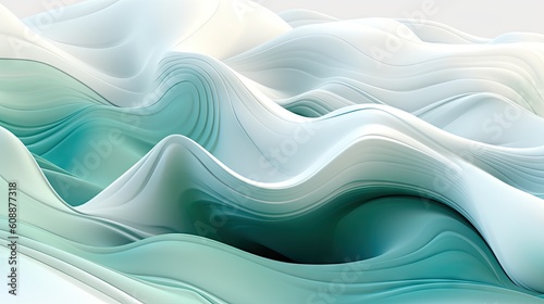 Abstract background of a wave of blue and white. Created with Generative Ai Technology