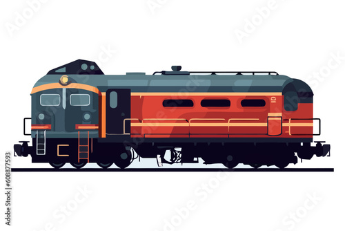 Steam train delivering cargo on railroad track