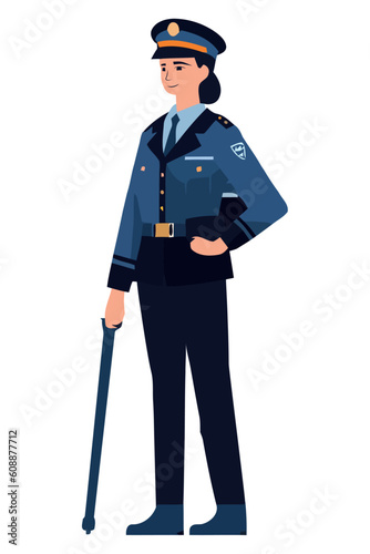 One person standing in military uniform