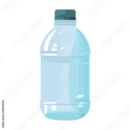 Transparent plastic bottle with purified drinking water