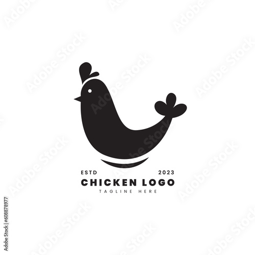 Chicken logo vector. Minimalist logo concept. Suitable for restaurants, products, farms or marketing with a chicken theme.