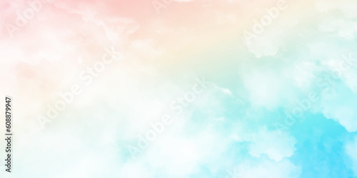 Pastel gradient blurred sky,sunset background. Soft focus sunshine bright peaceful morning summer. Rays light clean beach outdoor with abstract bokeh smooth. Open view relax landscape spring cloud.