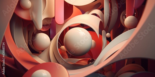 Fototapeta Naklejka Na Ścianę i Meble -  Abstract 3d objects. generative ai
