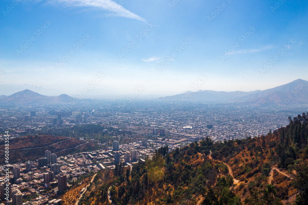 Chile, Santiago paisagem com seu prédios Chile, Santiago paisagem com seu prédios