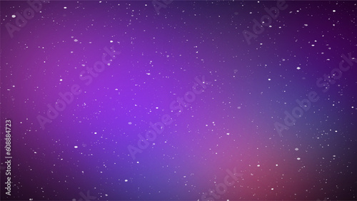 Starry night landscape with clouds background. View of universe with stars and amazing colorful and deep blue dark purple
