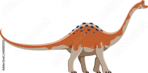 Cartoon Pelorosaurus dinosaur character. Prehistoric beast, ancient wildlife reptile or Cretaceous era dinosaur. Paleontology animal, extinct herbivore monster comic vector personage with long neck