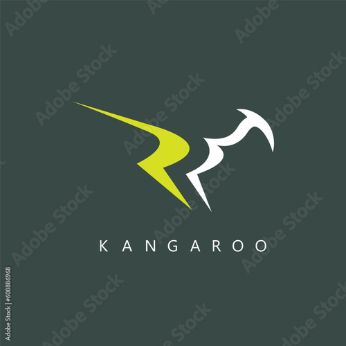 R letter kangaroo icon vector concept design template