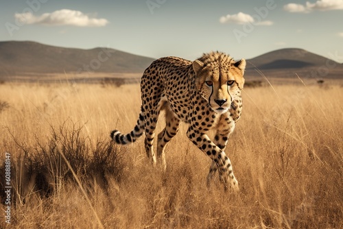 A Cheetah In The Savannah photo