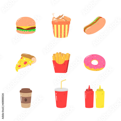 A set of fast food illustration