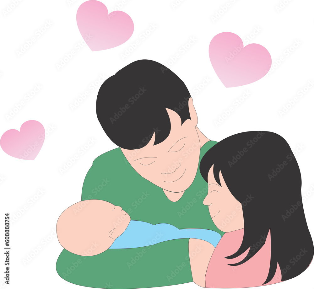 Family love baby icon PNG 2023060213