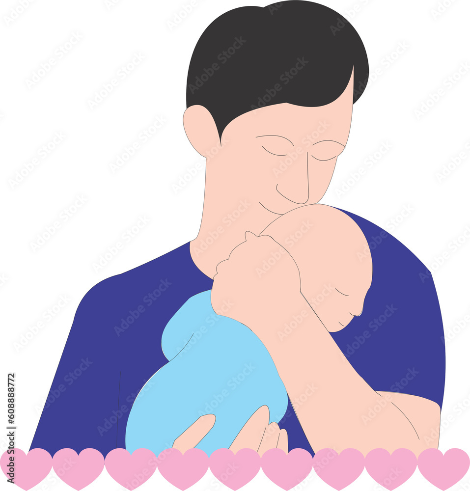 Fototapeta premium Dad love baby icon PNG 2023060216