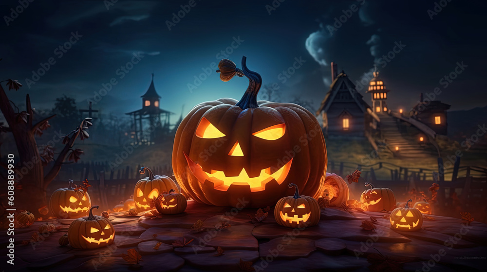 Beautiful stunning epic gorgeous halloween background. Generative AI. Beautiful stunning epic gorgeous halloween background. Generative AI.