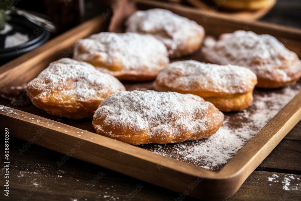 A tray of Spanish ensaimadas, a traditional pastry from Mallorca