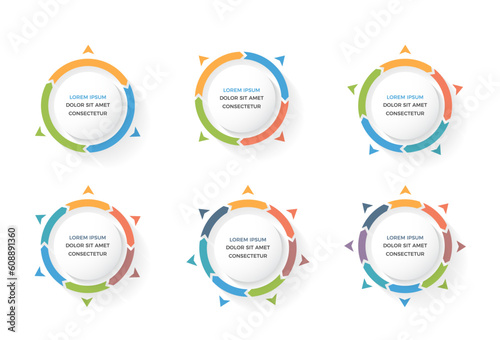 Circle arrows with side arrows and place for your text in the center, circle infographics