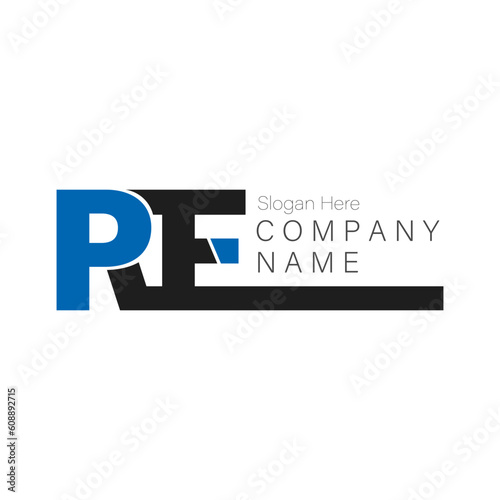 Modern Letter R F Logo. Letter Design Vector with Blue and Black Color. Vector