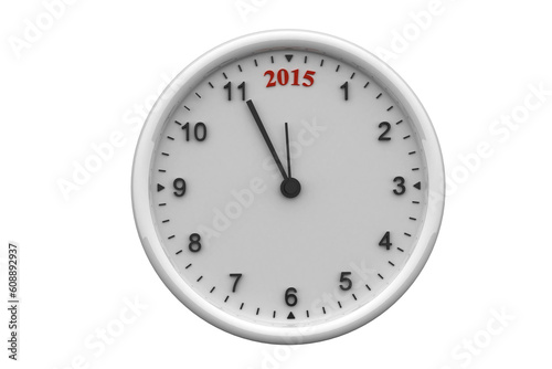 Digital png illustration of 2015 number on clock on transparent background
