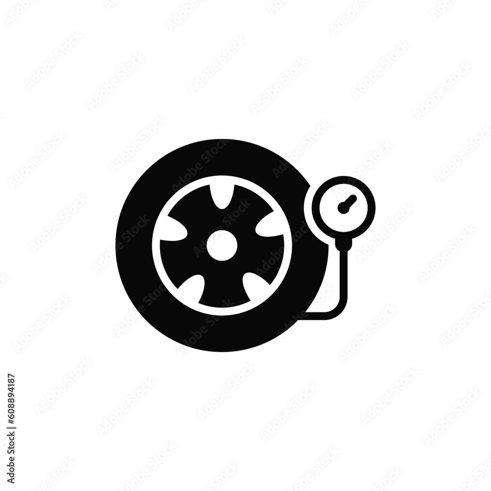 Fototapeta premium Tire pressure icon vector design trendy