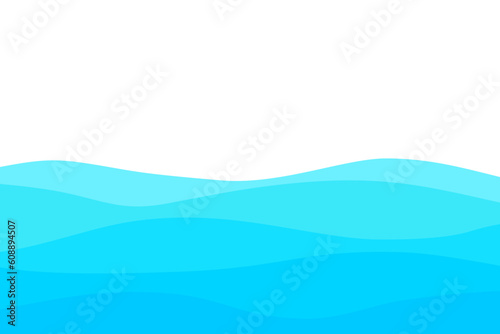 Blue Wave Water Element Vector Background Curve Border Frame Wallpaper Presentation Education Business Design Ocean Sea Layers Overlap Gradient Flat Normal Simple