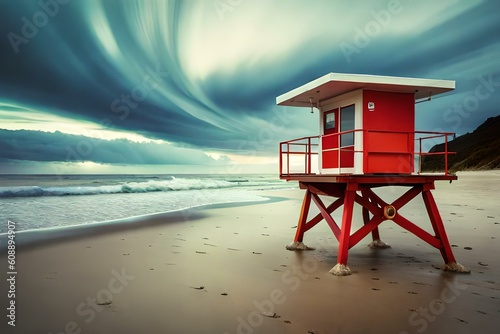 lifeguard tower on the beach © ra0