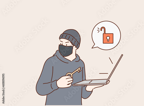 Internet phishing and hacking attack concept. Email spoofing and personal information security background. internet attack on credit card. Hand drawn style vector design illustrations.