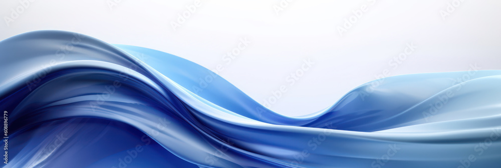 Fototapeta premium Abstract blue wallpaper with smooth waves on white background