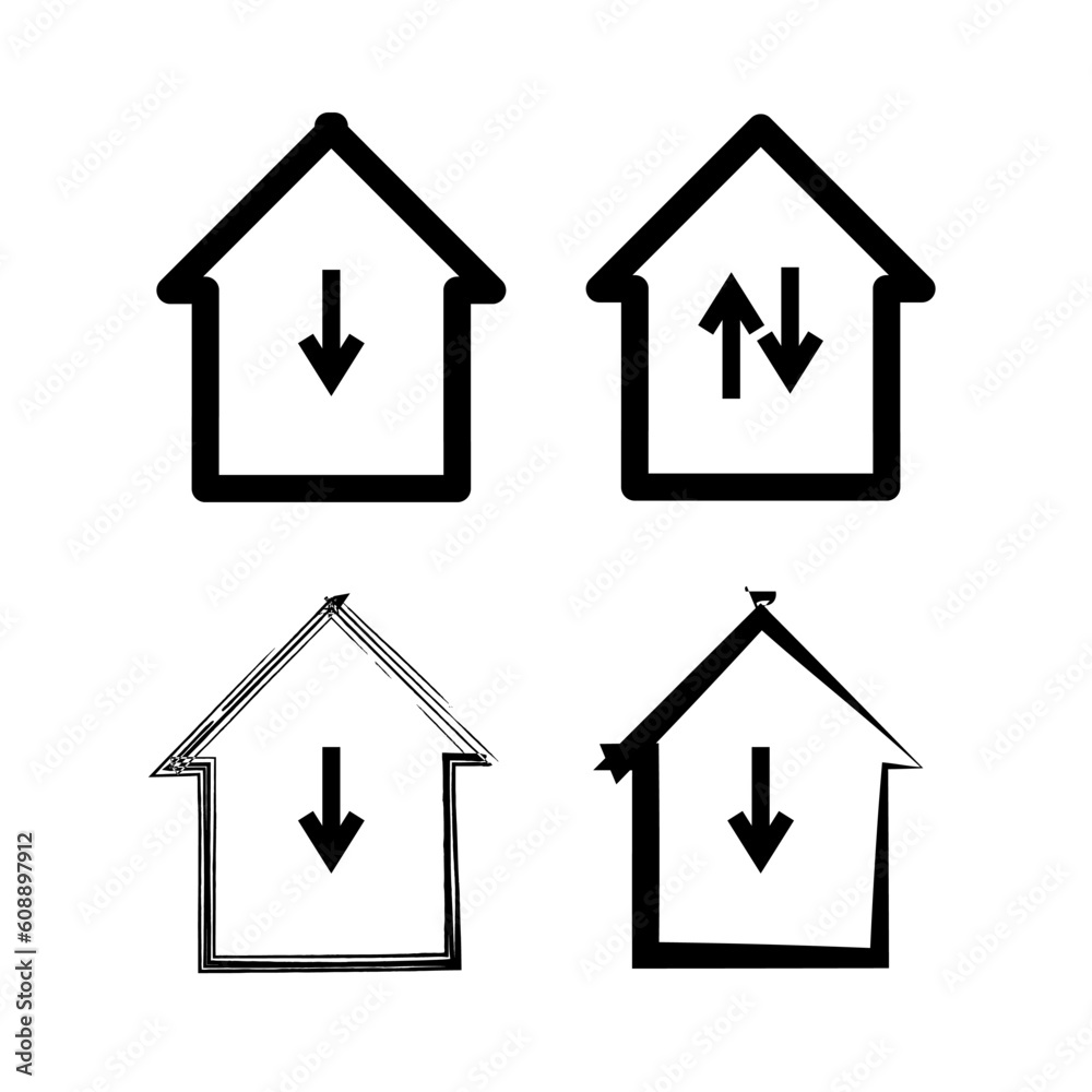 Set of house vector line icons on isolated background. Set of house vector line icons on isolated background.