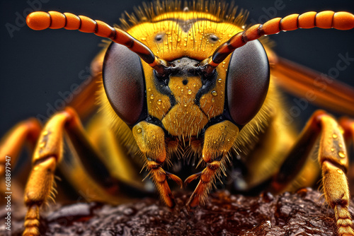 macro shot of wasp