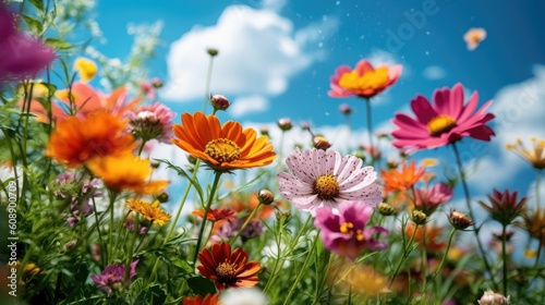 Illustration of a flower meadow in spring. © radekcho