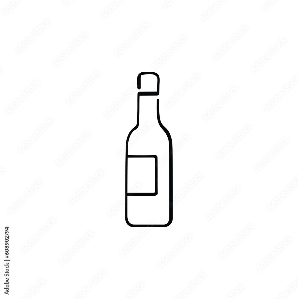 Wine Bottle Line Style Icon Design Wine Bottle Line Style Icon Design