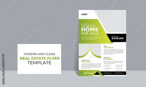 real estate flyer design vector