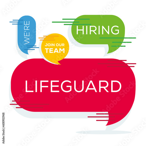 We are hiring (Lifeguard), Join our team, vector illustration.