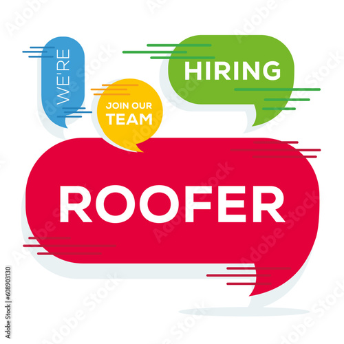 We are hiring (Roofer), Join our team, vector illustration.