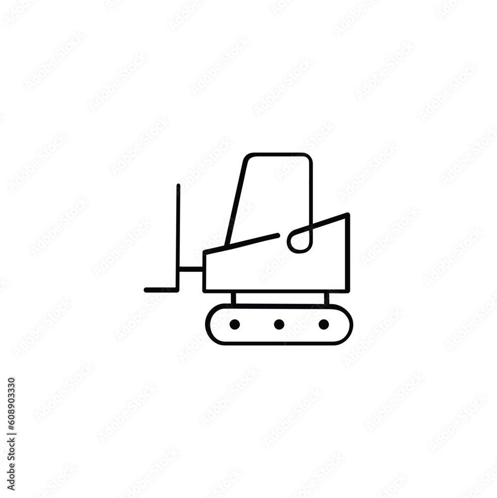 Construction Vehicle Line Style Icon Design Construction Vehicle Line Style Icon Design
