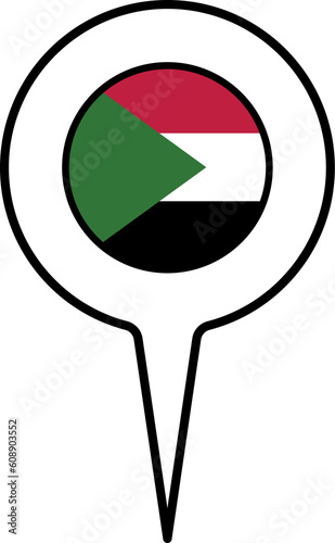 Sudan flag Map pointer icon. Free Download Sudan flag Map pointer icon. - GFXLoad