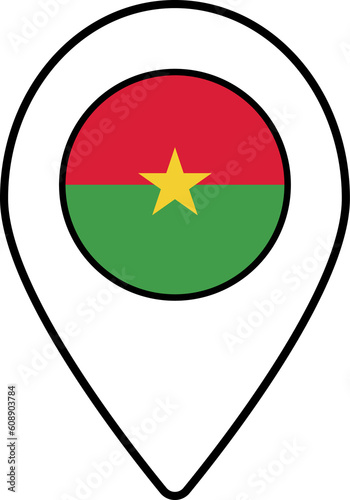 Free Download Burkina Faso flag map pin navigation icon. - GFXLoad