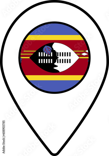 Eswatini flag map pin navigation icon. Free Download Eswatini flag map pin navigation icon. - GFXLoad