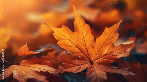 Wallpaper with colorful autumn leaves. 