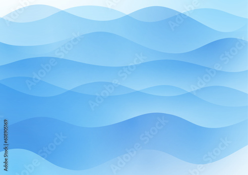 Fotobehang 流れる水、波、夏のイメージ　ブルー
