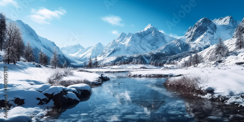 Die wunderschönen Berge an einem See KI © KNOPP VISION