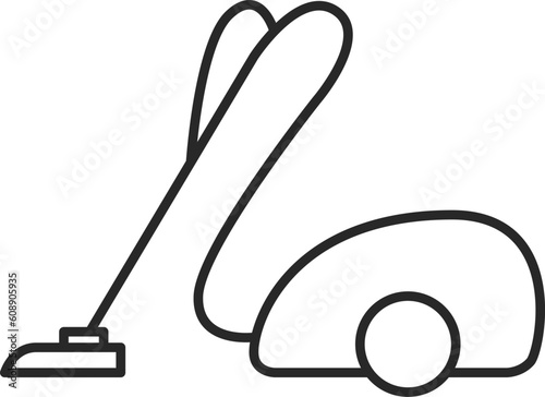 日用品線画イラスト　掃除機
