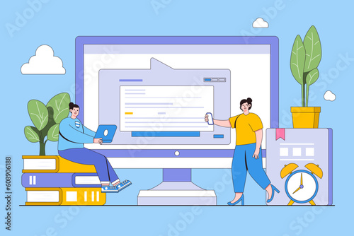 Digital Education and E-Learning Concept with Person Accessing Educational Resources or Participating in Online Courses