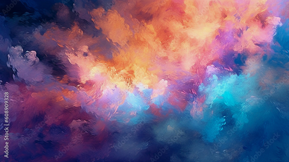 Abstract colorful background with clouds. Generative AI