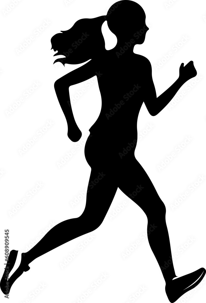 Woman Running Silhouette Illustration