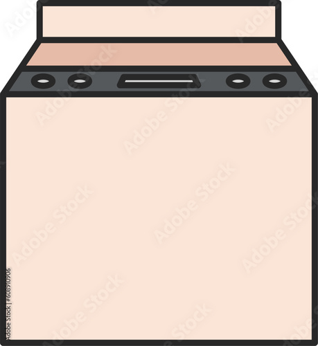 カラー日用品イラスト　洗濯機
