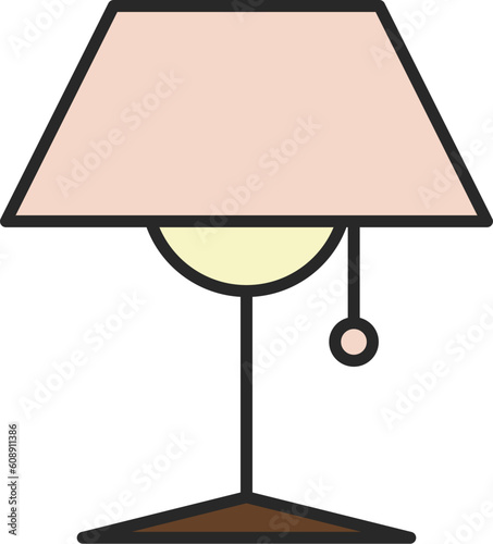 カラー日用品イラスト　電気スタンド

