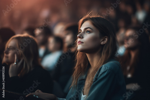 Eine Frau auf einem Festival KI