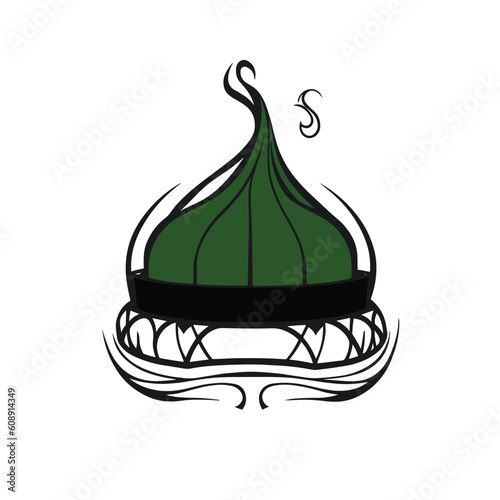 hand drawn illustration of sufi cap