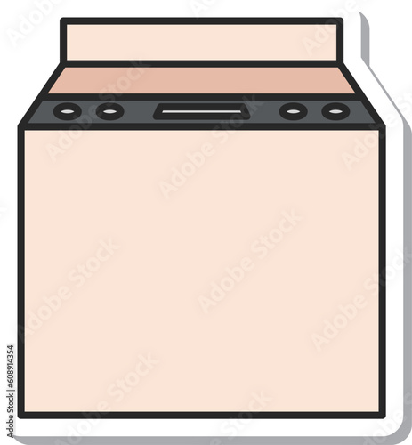 ステッカー風日用品イラスト　洗濯機
