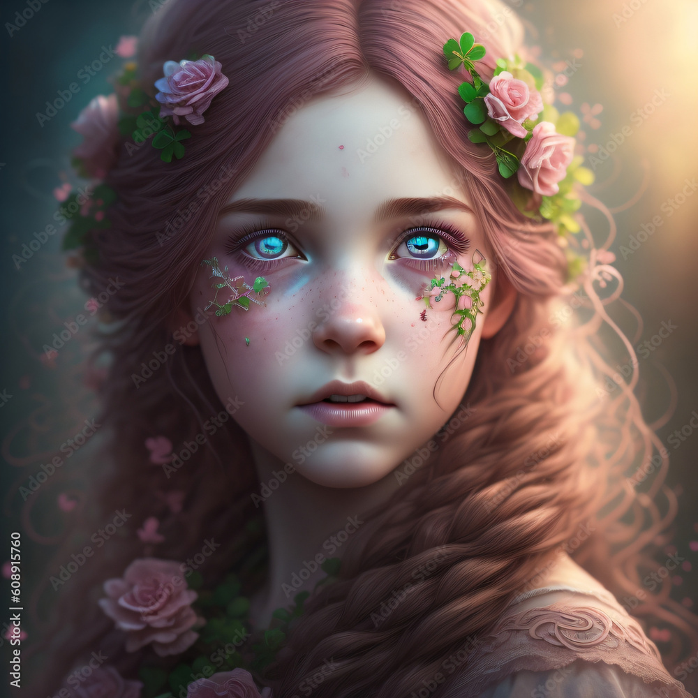 portrait of a girl with flowers