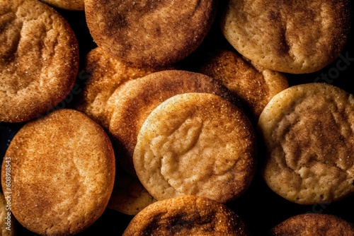 snickerdoodle American Food Macro Photography Illustration. Generative Ai